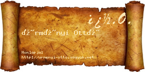 Ürményi Ottó névjegykártya