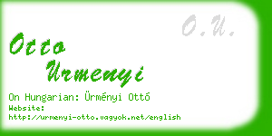 otto urmenyi business card